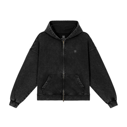 Snow Wash Full-zip Hoodie