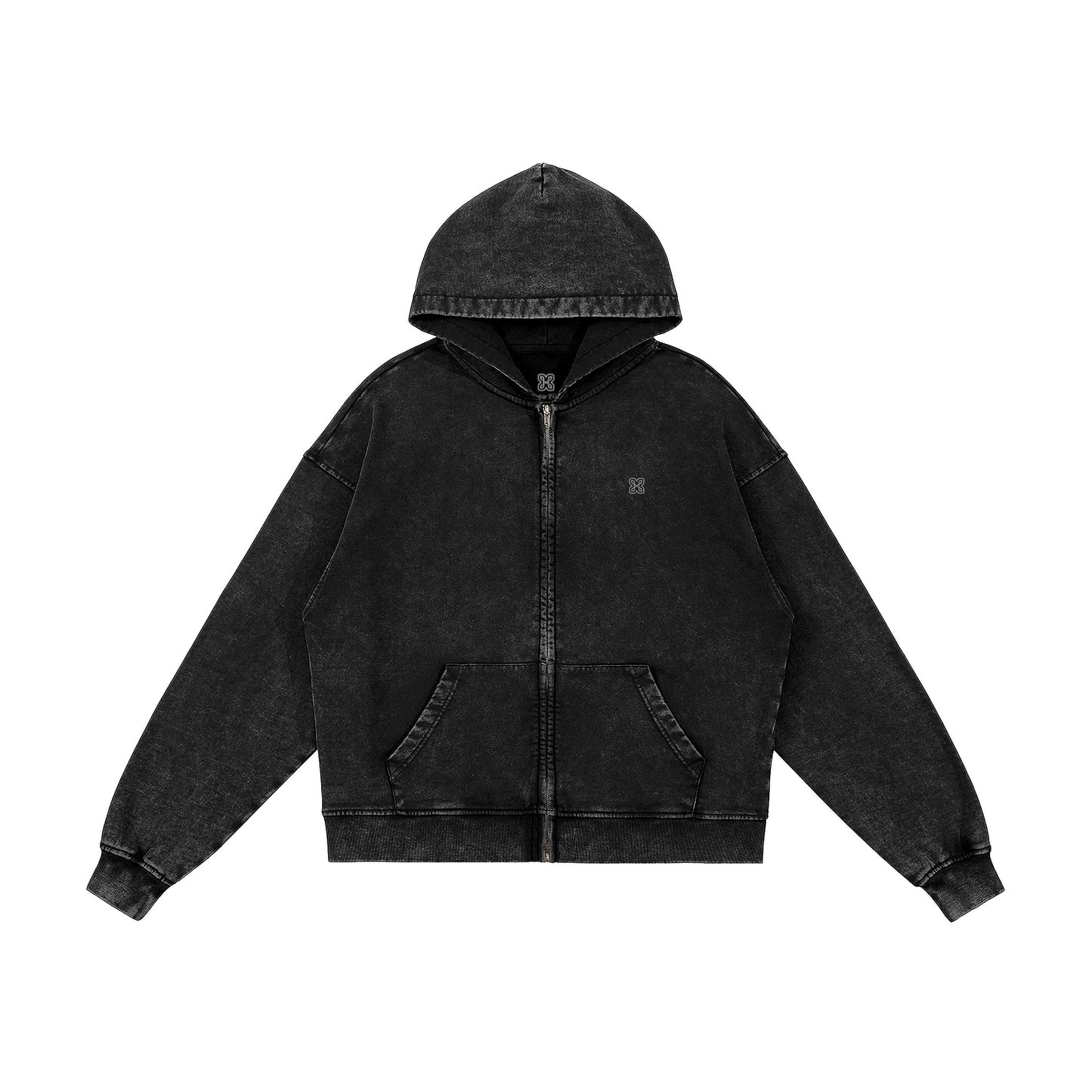 Snow Wash Full-zip Hoodie