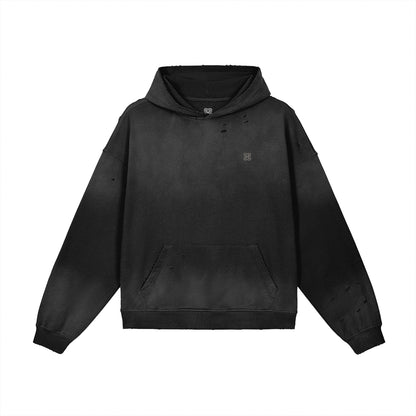 Heavyweight Sun Faded Distressed Hoodie