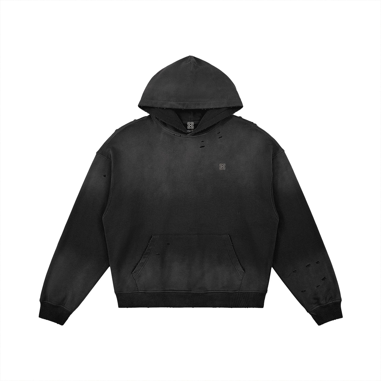 Heavyweight Sun Faded Distressed Hoodie