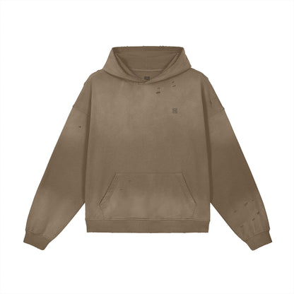 Heavyweight Sun Faded Distressed Hoodie
