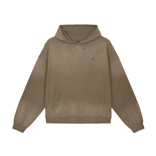Heavyweight Sun Faded Distressed Hoodie