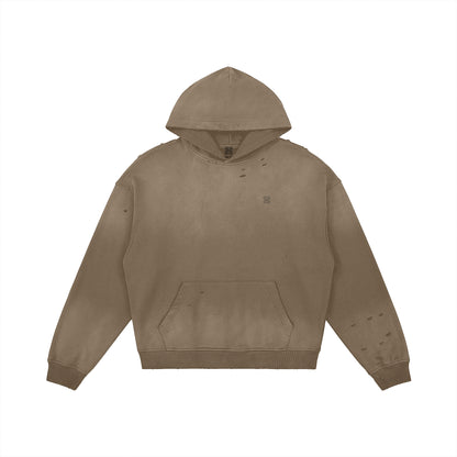 Heavyweight Sun Faded Distressed Hoodie