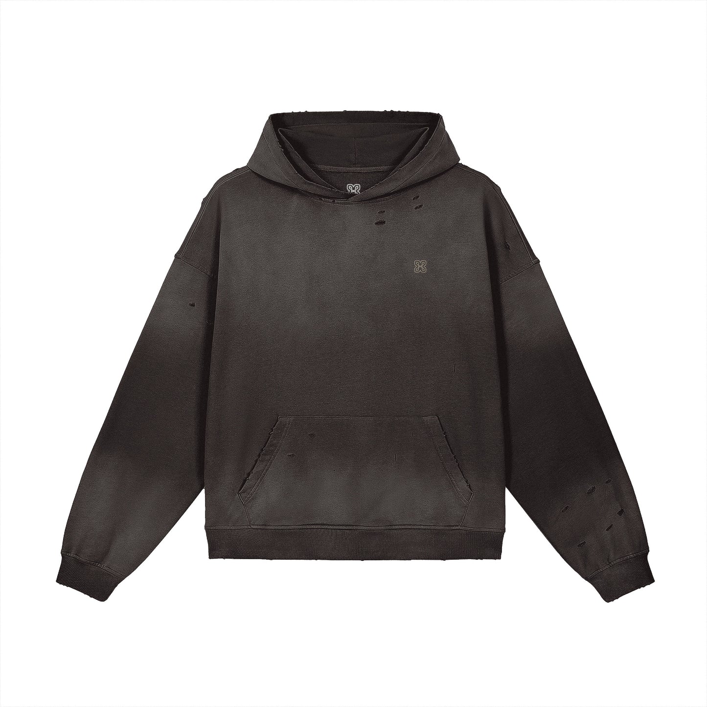 Heavyweight Sun Faded Distressed Hoodie