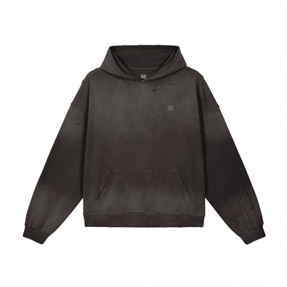 Heavyweight Sun Faded Distressed Hoodie