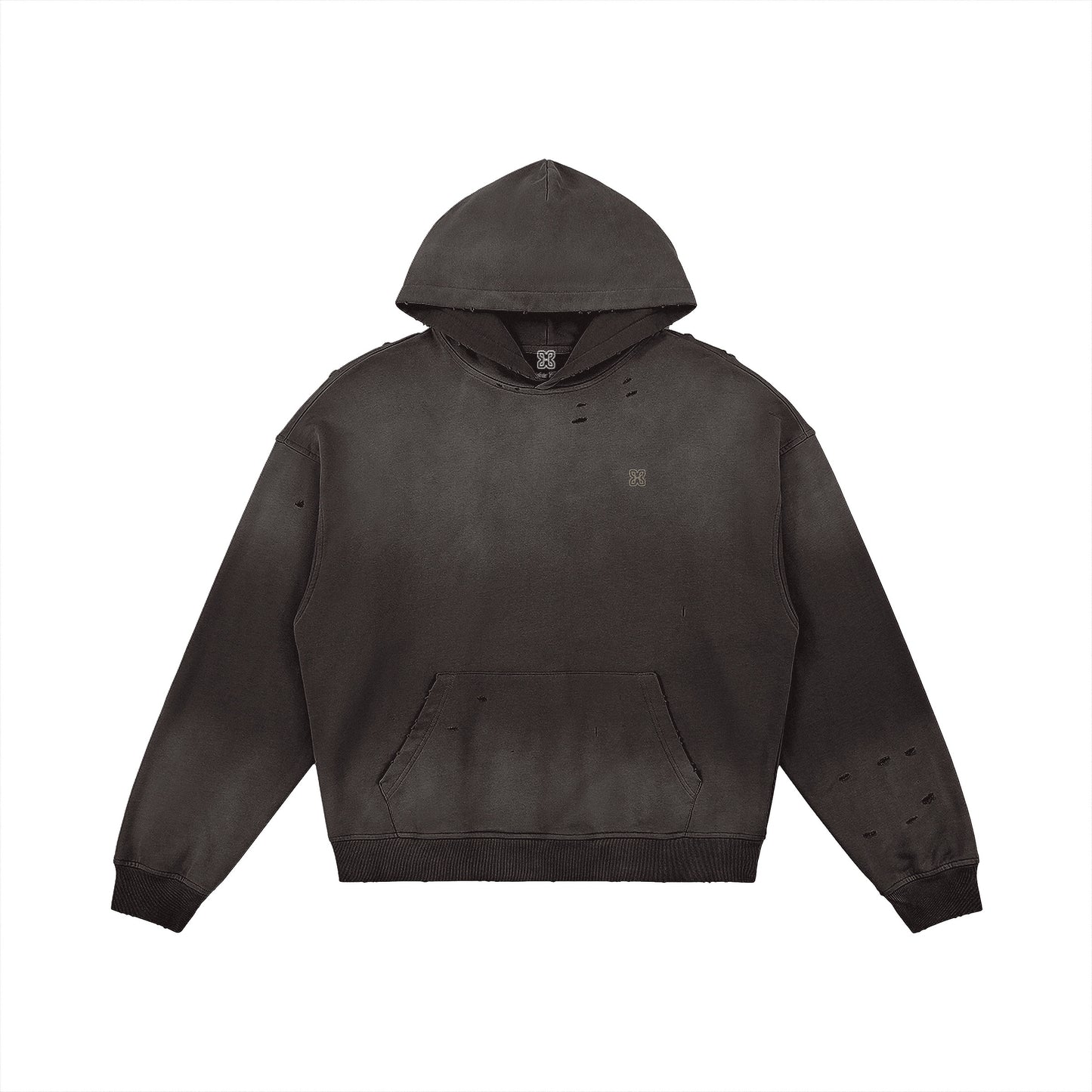 Heavyweight Sun Faded Distressed Hoodie