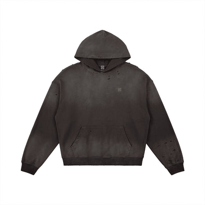 Heavyweight Sun Faded Distressed Hoodie