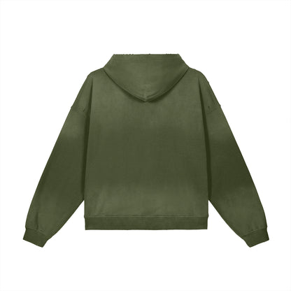 Heavyweight Sun Faded Distressed Hoodie