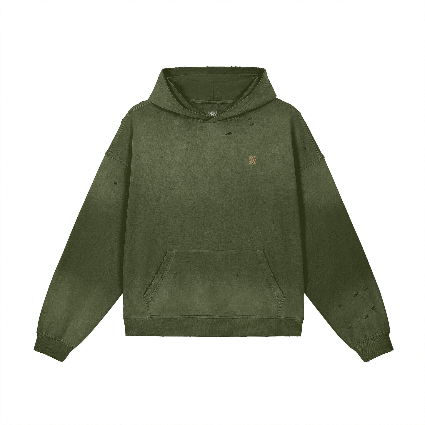 Heavyweight Sun Faded Distressed Hoodie