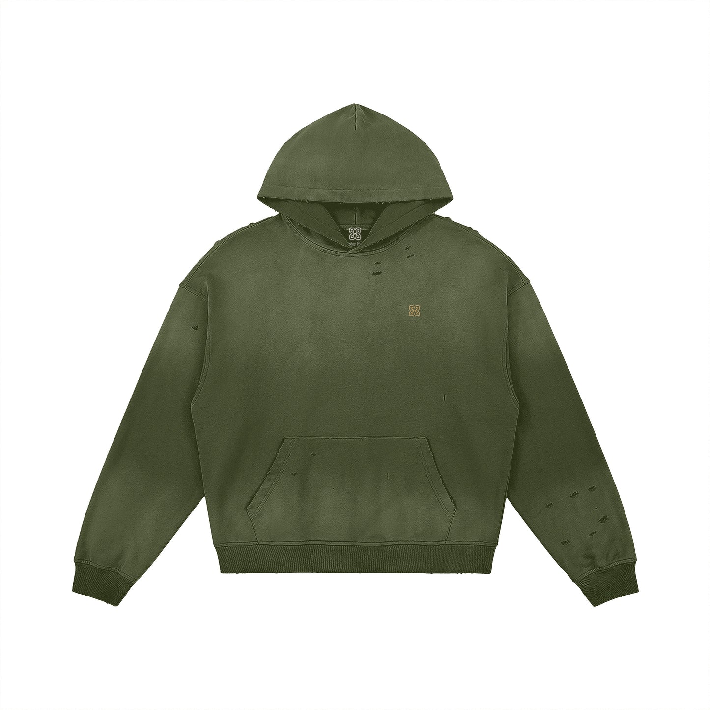 Heavyweight Sun Faded Distressed Hoodie