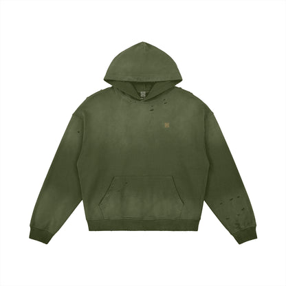 Heavyweight Sun Faded Distressed Hoodie