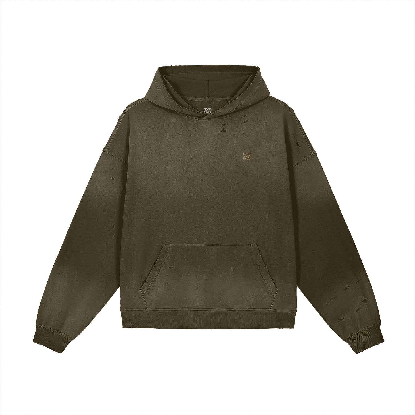 Heavyweight Sun Faded Distressed Hoodie