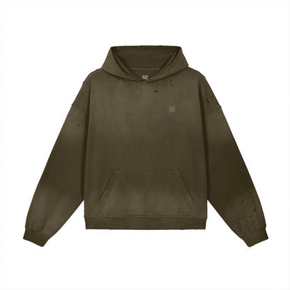 Heavyweight Sun Faded Distressed Hoodie