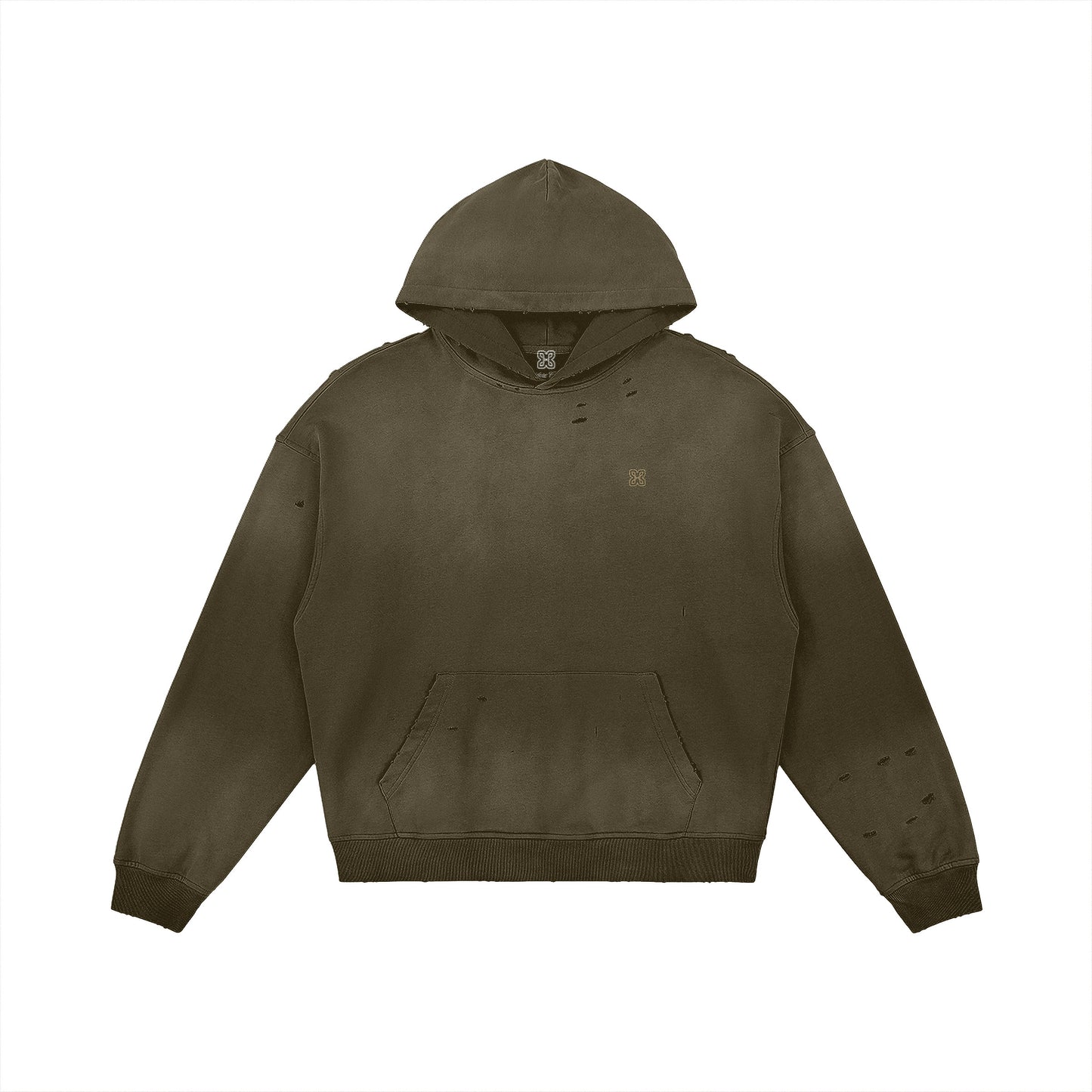Heavyweight Sun Faded Distressed Hoodie