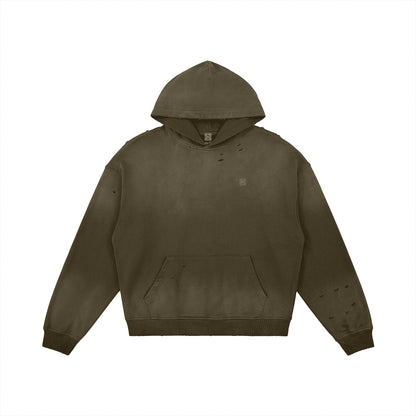 Heavyweight Sun Faded Distressed Hoodie