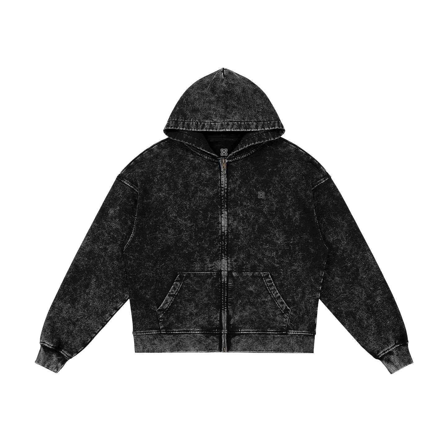 Vintage Snow Wash Full-zip Hoodie