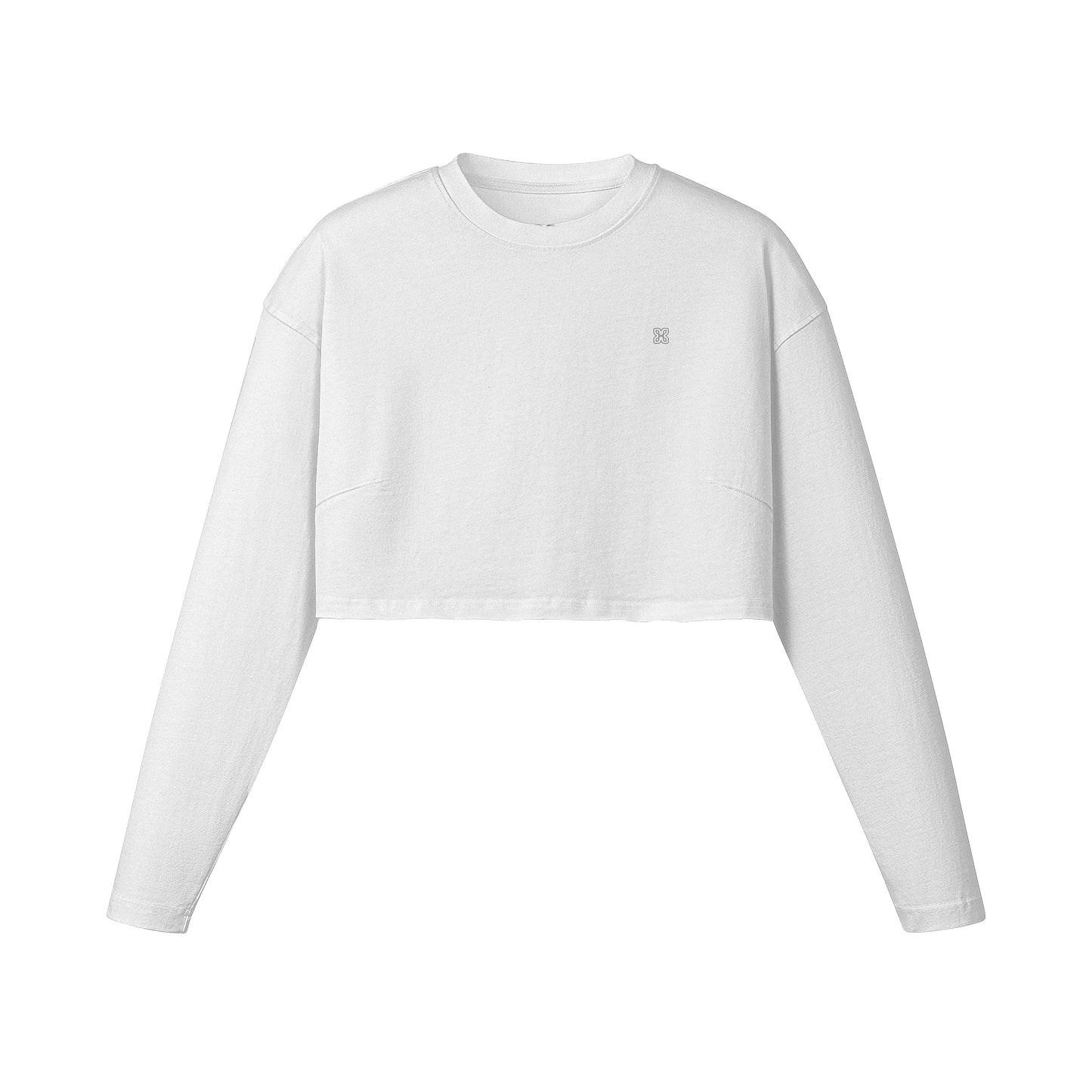 Raw Hem Long Sleeve Crop