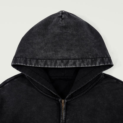 Snow Wash Full-zip Hoodie