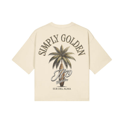 Simply Golden Cropped Boxy Tee