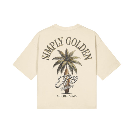 Simply Golden Cropped Boxy Tee